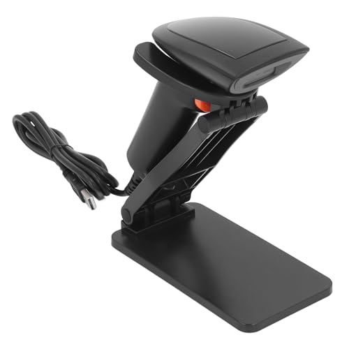 Barcode Scanner, 1D 2D Barcode Reader USB Wired with Foldable Stand for Warehouse
