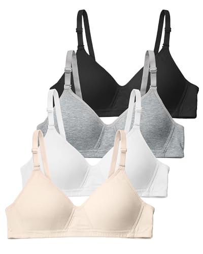 SALIA GIRL Soft Teen Bras for Girls 10-12 Lightly Padded Cotton Girl Training Bras Breathable Wireless Comfort 32