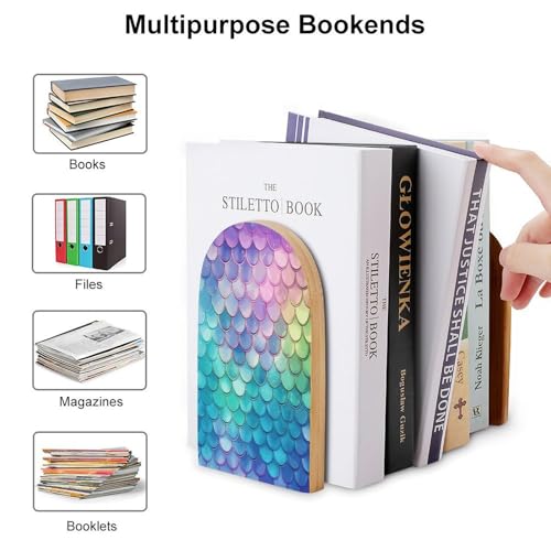 Sujetalibros de madera antideslizante para evitar caídas de libros 4