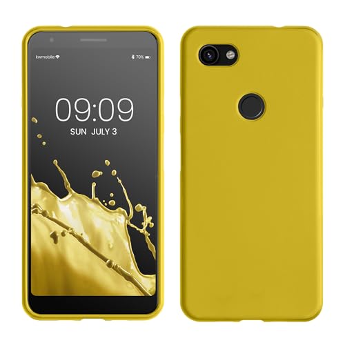 kwmobile Hülle kompatibel mit Google Pixel 3a XL Hülle - weiches TPU Silikon Hülle - Cover geeignet für kabelloses Laden - Strahlend Gelb