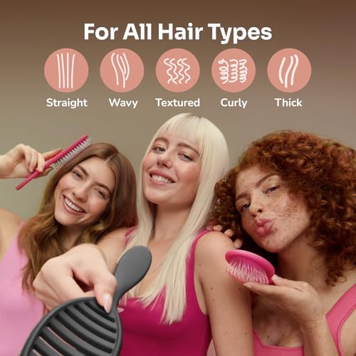 Wet Brush Ceramic Speed Dry Hair Brush, Black - Vented Design & Soft HeatFlex Bristles for Blow-Dry Safe Styling - Ergonomic Handle for Pain-Free Detangling - Hair Accessories for All Hair Types