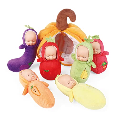 Set de 6 mini muñecas y bolsa de almacenamiento miniatura 1