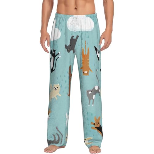Pantalon de pyjama homme polaire anti-froid confortable à poches