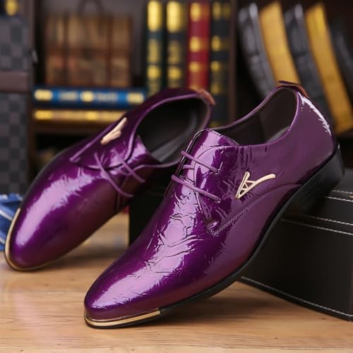 Mens Patent Leather Oxford Shoes Chunky Heels Rubber Sole Lace Up Cap Toe Dress Shoes Business Formal Prom Derby Shoes Casual Walking Shoes3