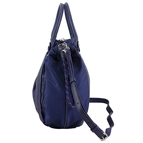BODHI Rouchette Satchel Drawstring Shoulder Purse Messenger Bag, Navy4