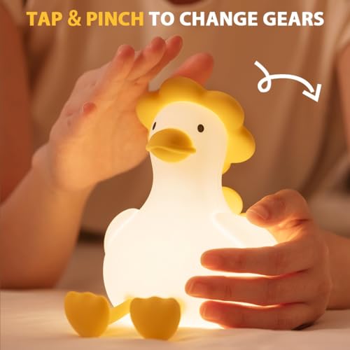 Lámpara de noche de silicona con forma de pato blanco miniatura 3