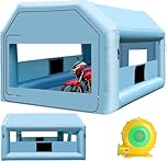 LVAOSTT Inflatable Paint Booth with Blowers and Double Layer Air Filter System Portable Spray Booth Painting, Green, 10x8.3x8.3ft