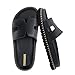 CUSHIONAIRE Crisp Women’s Slide Sandal – Faux Leather Cutout Slip-On with Artisan Stitching & Memory Foam, Wide Widths Available, BLACK 8.5