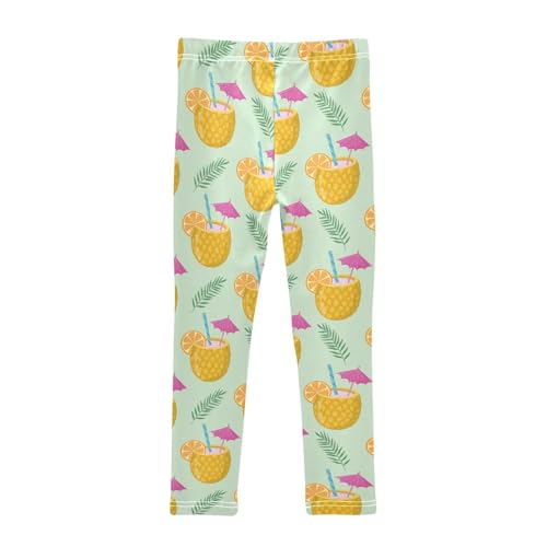 Cocktails Pineapple Girls Leggings,Workout Leggings for Girls Toddler Athletic Leggings Size for 3-10T2