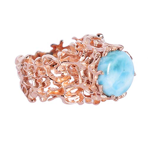 Bague Larimar argent or rose pour illuminer vos soirées et cocktails