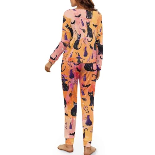 Image of Womens Lounge Set Long Sleeve Soft Pajama Sets | Casual 2 Piece Pj Outfit, Crewneck Sleepwear with Pockets, Adjustable Drawstring, Soft Comfy Fall Pajamas, Plus Size
