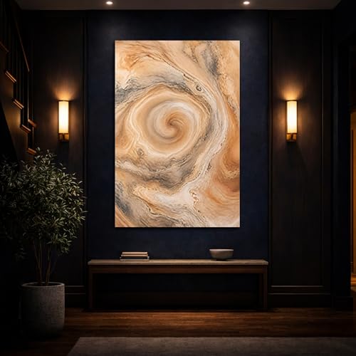 Impression sur toile marron de qualité premium pour salon moderne - 4