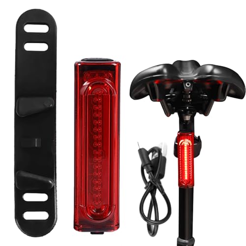 laxreheye Luz Trasera para Bicicletas, luz Trasera Recargable para Bicicleta - Luz de Bicicleta Trasera LED de Carga USB con Correa de Goma - Accesorios para Bicicletas para Andar en Bicicleta de