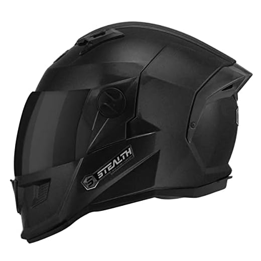 Capacete Fechado Stealth Solid 58 Viseira Fumê Preto Metalico