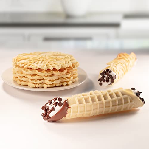 MasterChef Pizzelle Maker- Nonstick Electric Cookie Baker Press, Make Two Homemade 5-Inch Italian Waffle Treats at Once- Even Heating, Breakfast Dessert Iron or Gift for Her- Includes Recipe Guide by SCS Direct - Image 7