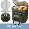 Bolsa térmica plegable de 60 latas con aislamiento y lados suaves | grande de 37L, portátil, impermeable, a prueba de fugas, con doble compartimento para picnic, playa, pesca, viajes, cola y campamento 8
