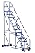 Vestil LAD-13-14-G-EZ Warehouse Ladder, 50 Degree, Grip, 13 Step, 14", Blue