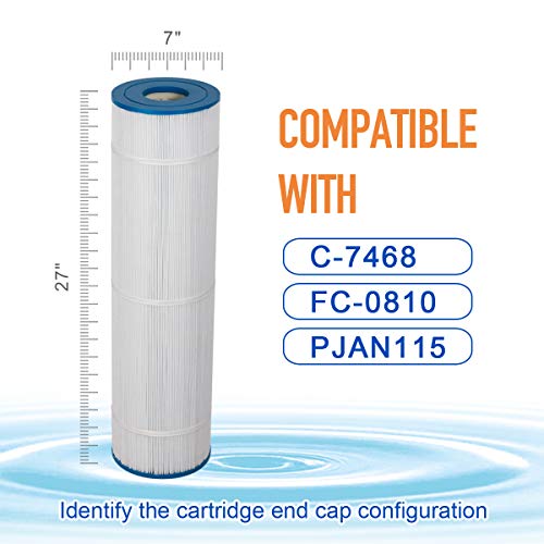 Zotee Pjan115 Pool Filter Cartridge Replacement For C-7468, Darlly 70852,Cl460, Filbur Fc-0810, R0554600, 115 Sq.ft 27"X 7" Pool Filters, 4 Pack #TOP1