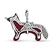 American West Jewelry Sterling Silver Red Jasper Gemstone Fox Pendant Enhancer