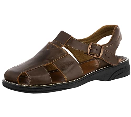 Cowboy Professional Men's Brown Authentic Mexican Huaraches Fisherman Sandals Closed Toe