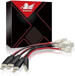 WinPower H1 / H3 LED Headlight Replacement Male Plug Single Diode Converter Wiring Connecting Lines Cables, 4Pcs