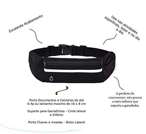 Kit Pochete + Viseira Ajustável P/ Caminhada Corrida Passeio