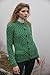 SAOL Ladies 100% Merino Wool Irish Buttons Knit Cardigan with Pockets (Green, Small)
