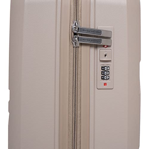Image of SWISS MILITARY Star Lightweight Hard-Sided 28 Inch Large Size Textured Travel Luggage Trolley Bag, Overnighter Suitcase Bags with Durable ABS Body & TSA Lock, Smooth 360 Spinner Wheels - Beige