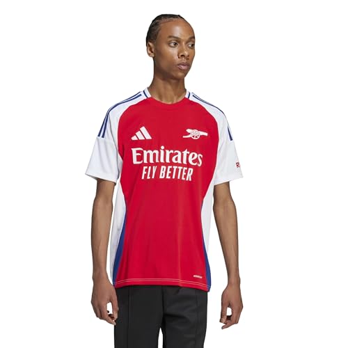 adidas Arsenal Men’s Stadium Home Jersey 2024 (US, Alpha, Large, Regular, Regular, Better Scarlet/White)