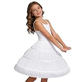 Aibaowedding Reifrock Mädchen Petticoat 3 Creolen Petticoat Reifrock Full Slip Blumenmädchen Krinoline Rock(Weiß, 8-9 Jahre)
