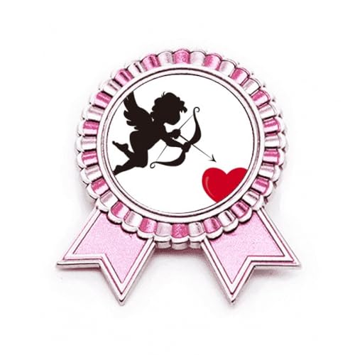 Badge Cupidon Ange Rouge Coeur pour Personnaliser un Veste en Métal