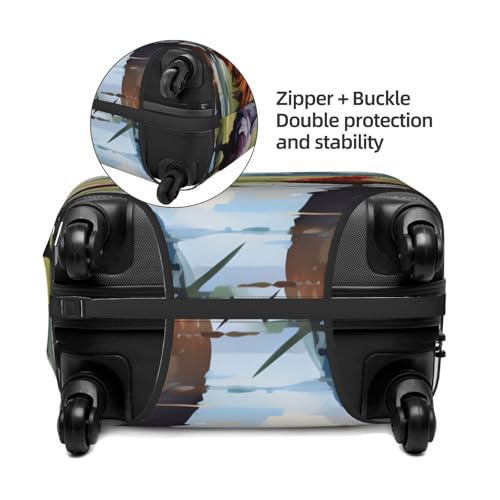 Pretty Rooster Travel Luggage Cover for Suitcase Anti-Scratch Fashion Suitcase Protector Washable Elastic Baggage Covers Fits 18-21 Inch Luggage for Travel Beach Holiday4