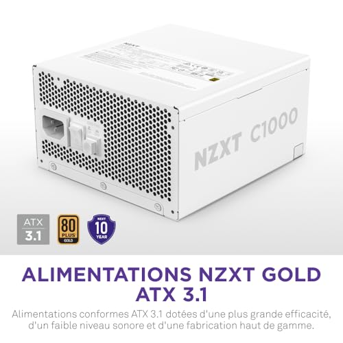 Alimentation ATX 3.1 1000W 80 Plus Gold NZXT C1000 modulaire