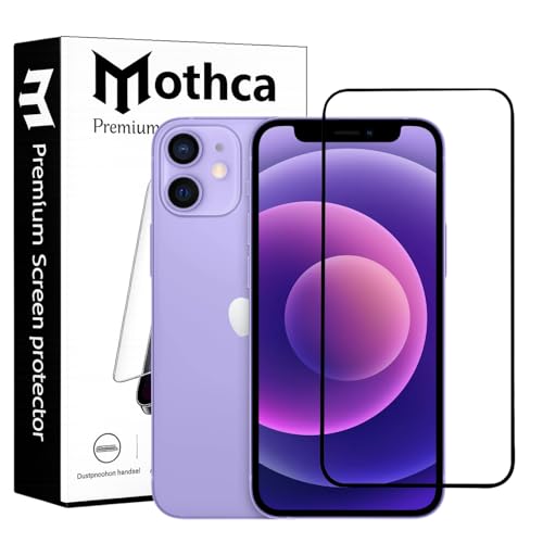 Image of Mothca Military-Grade Tempered Glass Screen Protector Compatible for iPhone 12 Mini with Edge to Edge Coverage - Case Friendly, Anti-Scratch & Bubble-Free Installation Kit