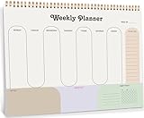 Weekly Planner Notepad-8.8" x 11" Weekly Pad Organizers Habit Tracker Journal for Man & Women, 50 Sheets Undated Desk Planner Notepad To Do List Notes and Schedule