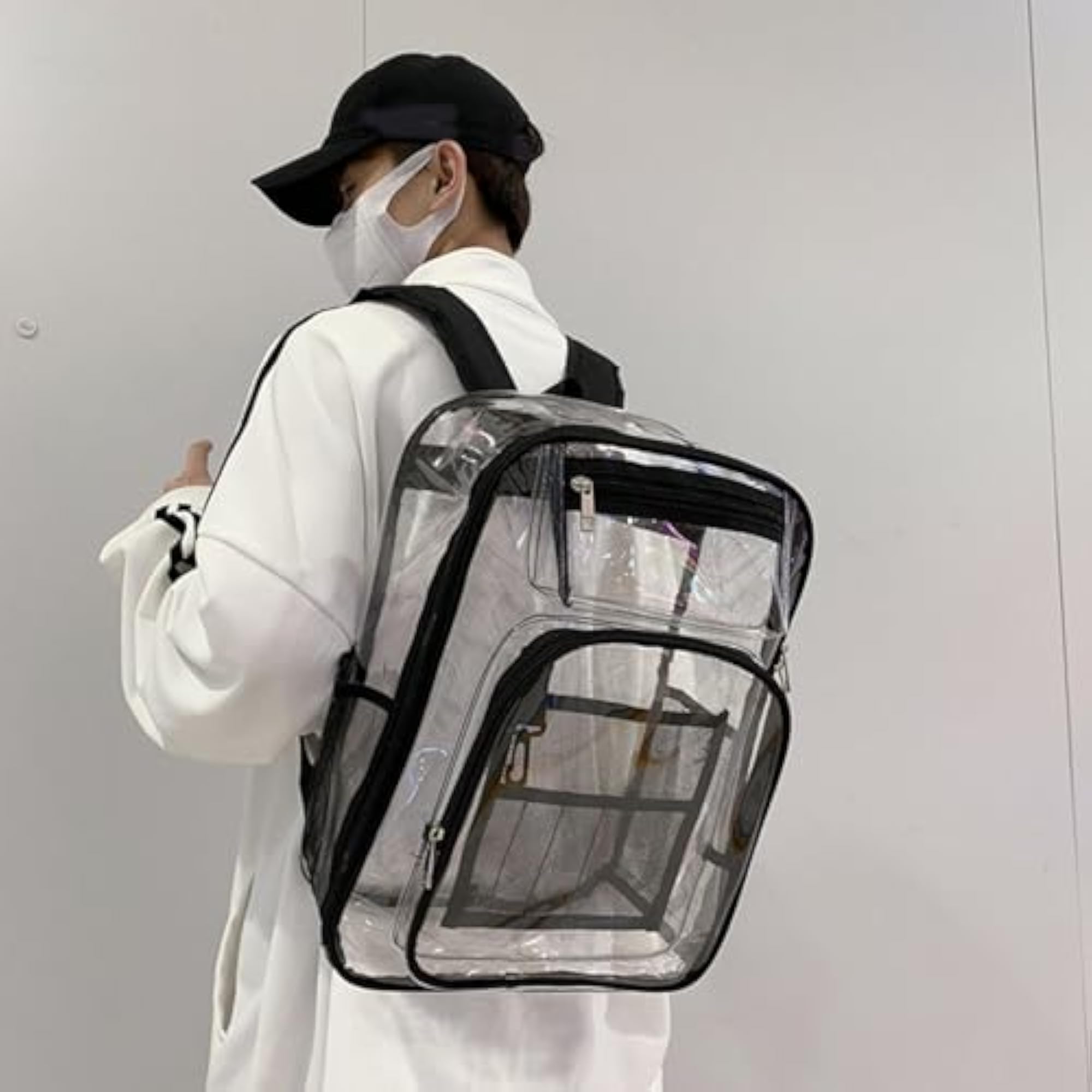 Transparent Backpack with Reinforced Strap