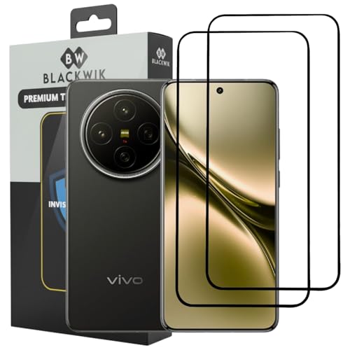 Image of Blackwik Premium Tempered Glass Screen Protector for Vivo X300 with Edge-To-Edge Protector Coverage | Easy Installation Kit (Black) (Pack Of 2)