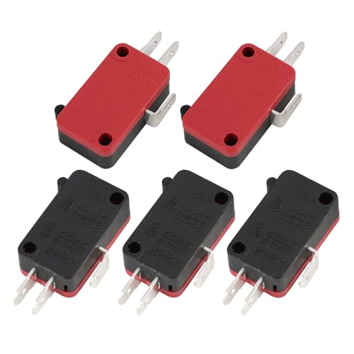 Pack de 5 Unidades para ，Micro Interruptor V-16-1C25 SPDT Tipo de Botón de Pin, 16A 250VAC - Aplicaciones Electrónicas y de Automatización，doble contacto interruptor de fin de carrera