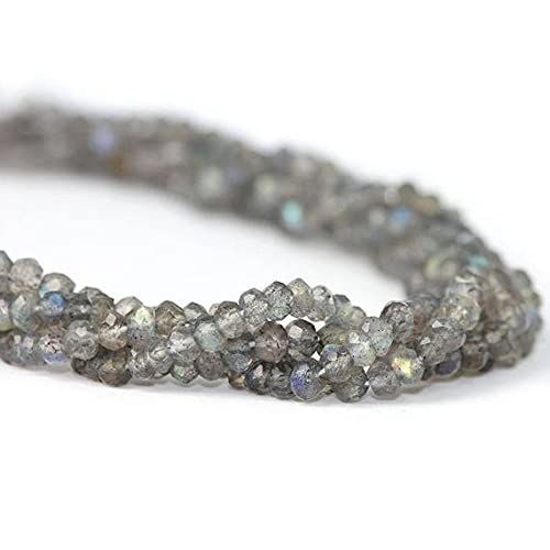 Labradorite micro facettée sans perles ternes de 3,5-4mm pour enfiler des bijoux impeccables