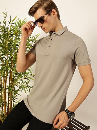 Image of Thomas Scott Men's | Solid | Half Sleeve | Regular Fit | 100% Cotton | Polo Collar | Button Closer | Casual Tshirt