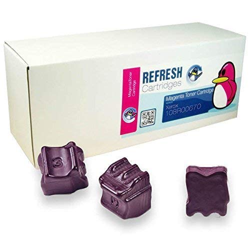 Refresh Cartridges Refresh Cartridges Compatibile Colorstix Cera Bastoncini Ricambio Per Xerox 108R00670 (3 Confezione - Magenta Solido Inchiostro Bastoncini)