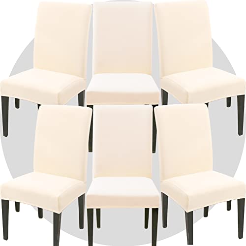 NDMMSO Dining Room Chair Covers Set of 6 Super Fit Stretch Removable Washable Dining Chair Protector Cover Seat Slipcover for Hotel Dining Room