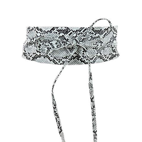 FASHIONGEN - Cinturón de Mujer Obi Ancha de Cuero sintética, para Vestido, MICA/B07JWDPCRY