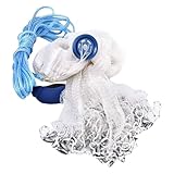 Red de pesca: fácil de usar y guardar cuando no se usa, lo que garantiza su durabilidad y practicidad; redes de pesca de mano