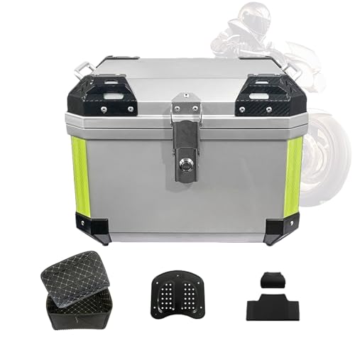 Top case pour moto noir 45L avec platine de fixation et dossier