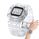 Nighttime s Women - Reloj de pulsera con luz LED de 23 cm, pantalla de fecha, reloj deportivo digital unisex, diseño resistente al agua, resistente a los golpes, cronómetros multifunción con alarma de