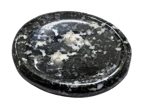 Image of Crystal Heaven Certified Black And White Tourmaline Thumb Worry Pebbles Stones Anxiety Stress Relief Massage - Original Healing Gemstone Agate Rubbing Stone Yoga Meditation Spiritual Reiki Feng Shui