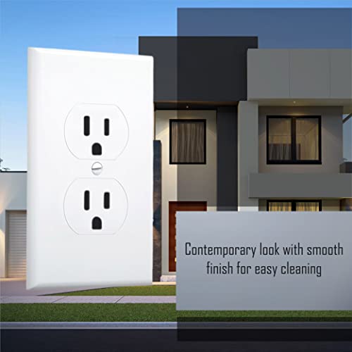 Taymac 2520W Masque White 1-Gang Duplex Jumbo Electrical Outlet Cover Wall Plate 1-Pack, Replaces Old Wall Plate For Electric Outlet, Home Improvement Essential #TOP5