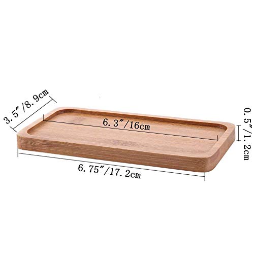 T4U 17CM bamboo Rectangle Bamboo Tray Sandy beige Set of 6