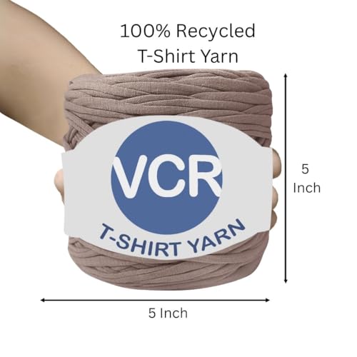 Image of VCR Deep Reddish Brown Big T-Shirt Yarn, 100 Meters Length, Recycled & Fashionable Craft Yarn, Pack of 1, Suitable for Crochet, Knitting & DIY Bags, Baskets, Cushions & Home Decor Projects